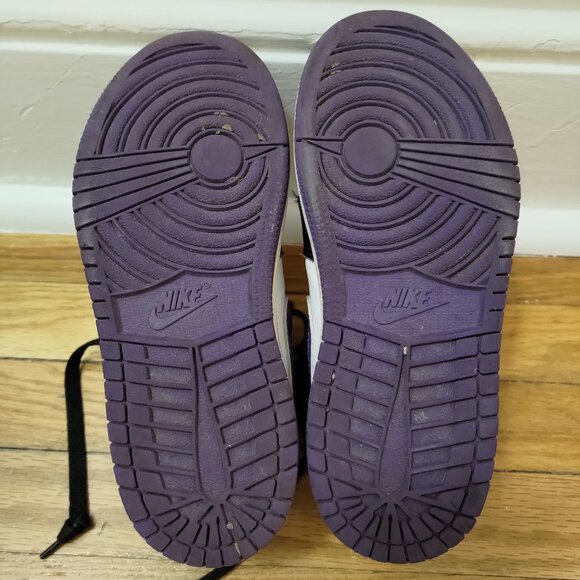 Nike Jordan mid sneakers - kids size 12C - purple black white shoes - Picture 5 of 8
